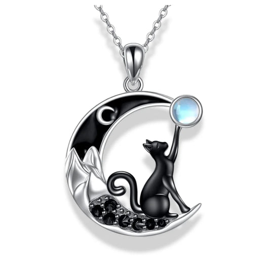 Moonlight Cat Serenade Necklace - Sphere Standouts