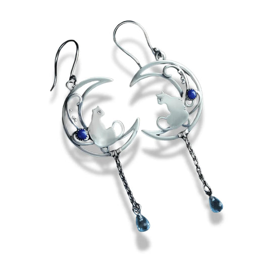 Moonlit Cat Earrings - Sphere Standouts