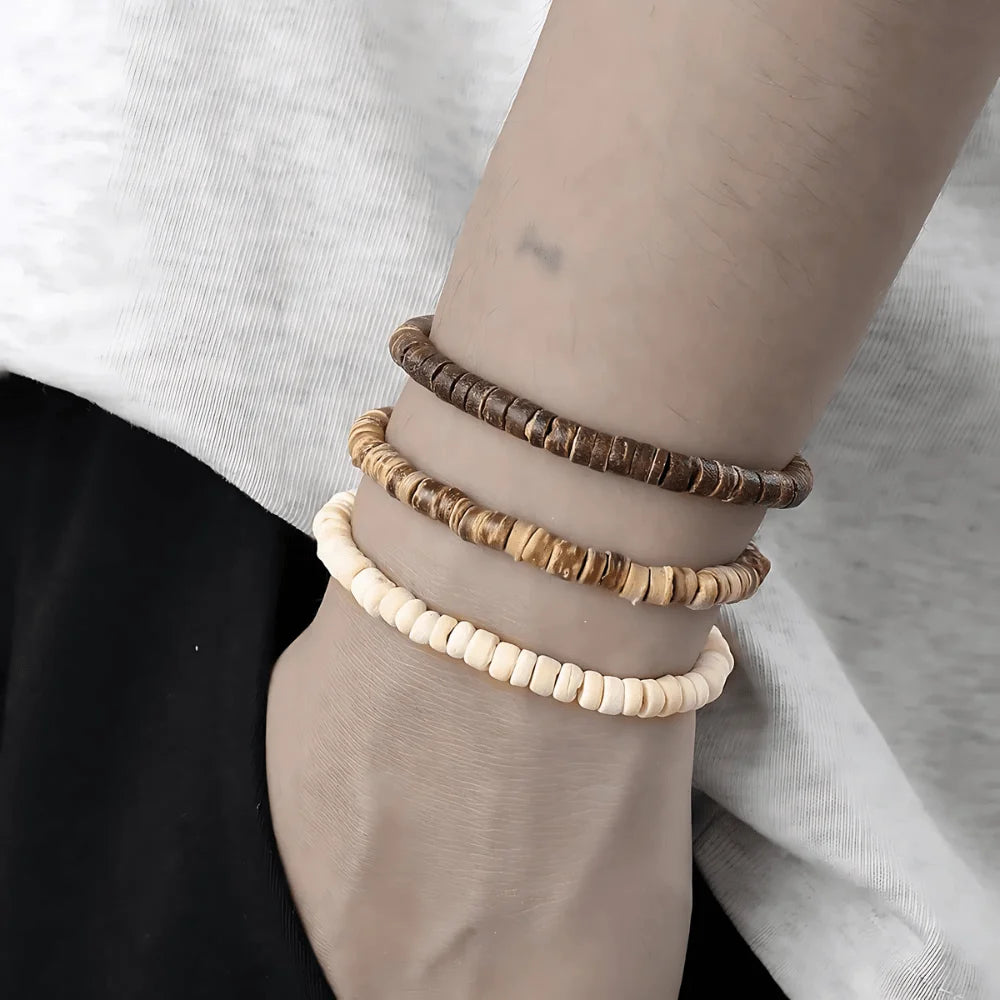 Multi Layer Wood Bead Bracelet - Sphere Standouts