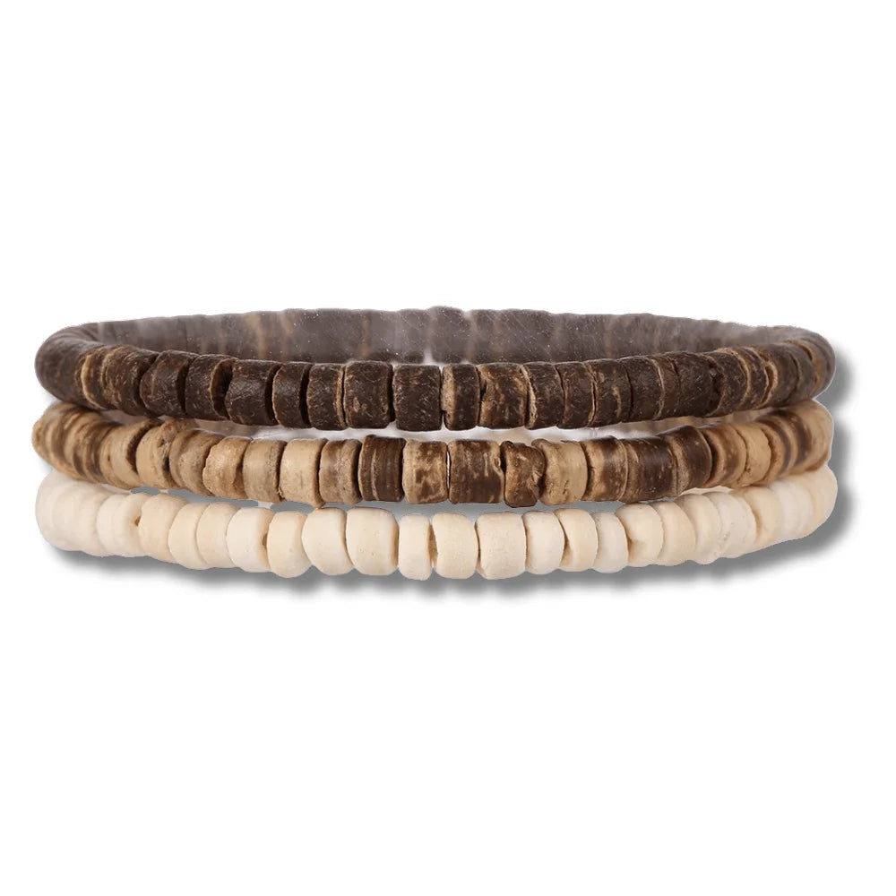Multi Layer Wood Bead Bracelet - Sphere Standouts