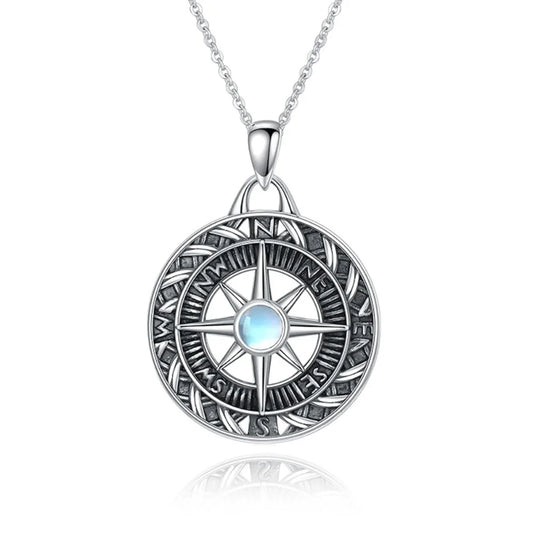 Mystic Moonstone Compass Necklace - Sphere Standouts
