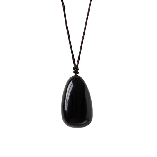 Natural Obsidian Stone Necklace - Sphere Standouts