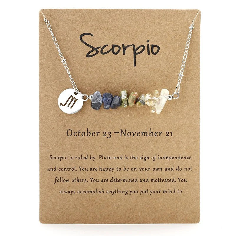 Natural Stone Zodiac Sign Necklace - Sphere Standouts