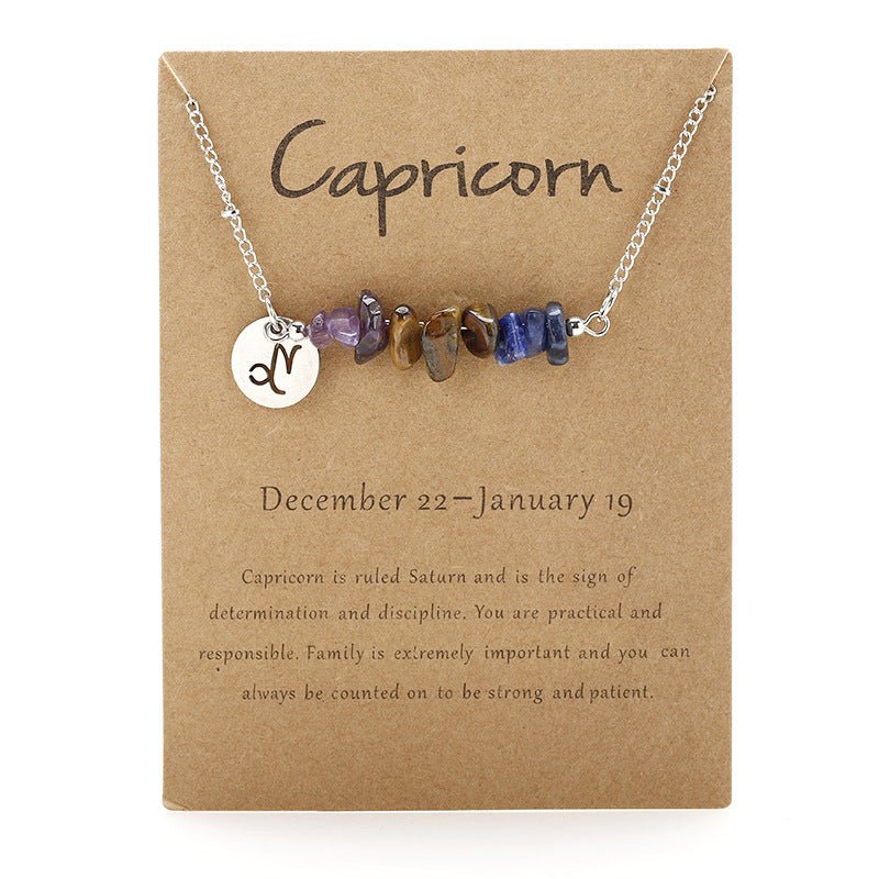 Natural Stone Zodiac Sign Necklace - Sphere Standouts