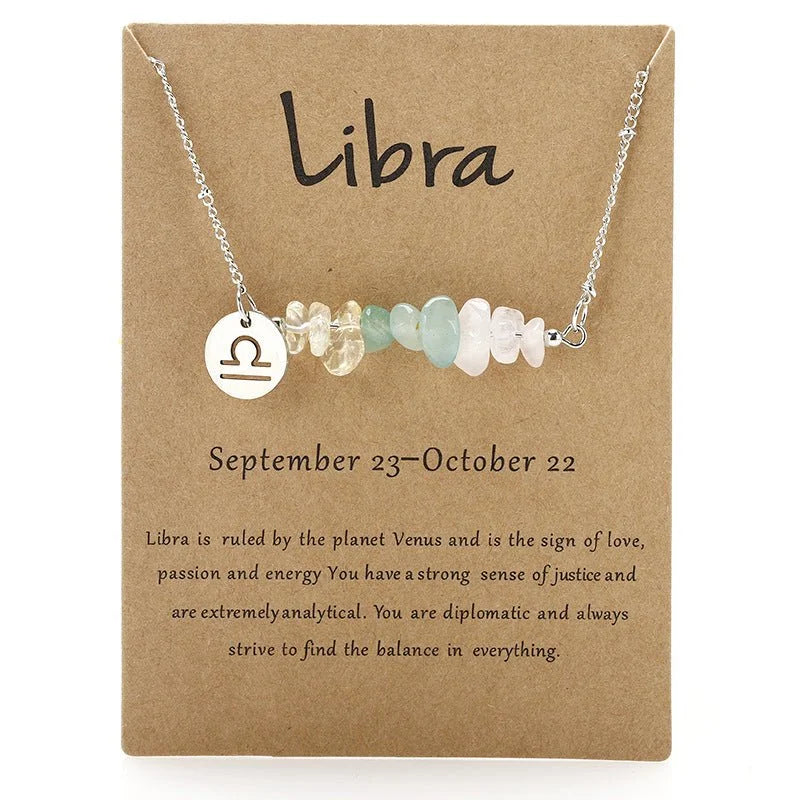 Natural Stone Zodiac Sign Necklace - Sphere Standouts