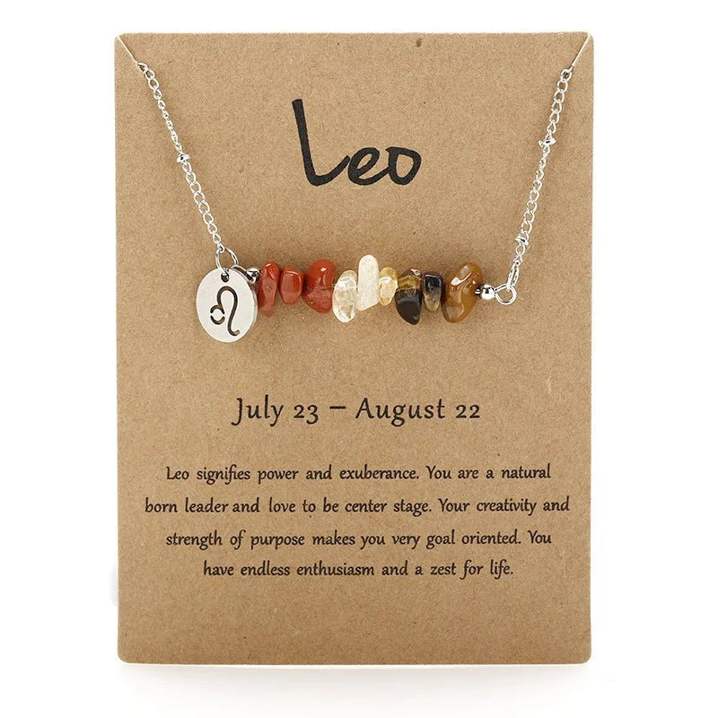 Natural Stone Zodiac Sign Necklace - Sphere Standouts