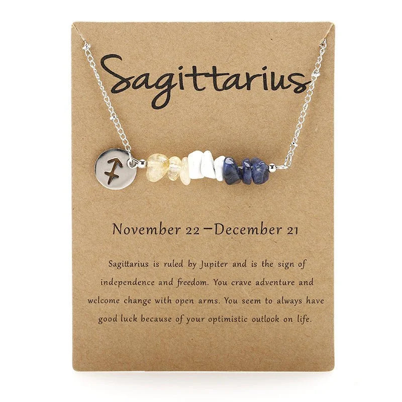Natural Stone Zodiac Sign Necklace - Sphere Standouts