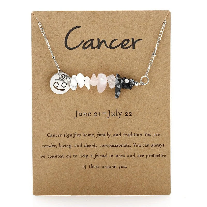 Natural Stone Zodiac Sign Necklace - Sphere Standouts