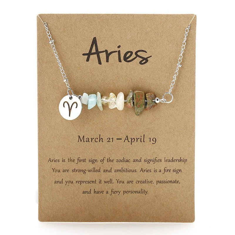 Natural Stone Zodiac Sign Necklace - Sphere Standouts
