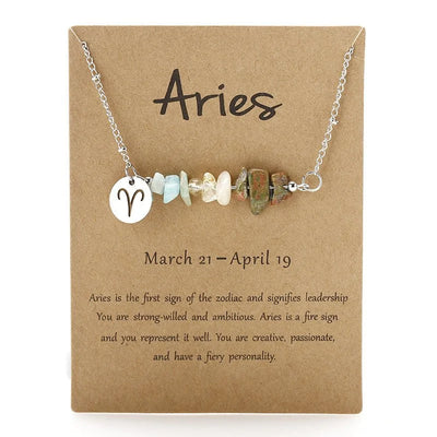 Natural Stone Zodiac Sign Necklace - Sphere Standouts