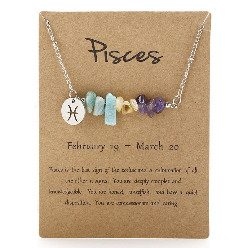 Natural Stone Zodiac Sign Necklace - Sphere Standouts