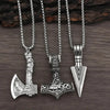 Norse Viking Necklace With Hammer & Axe Pendants - Sphere Standouts