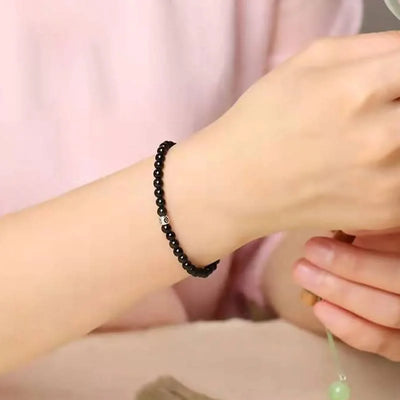 Obsidian Energy Beads Bracelet - Sphere Standouts