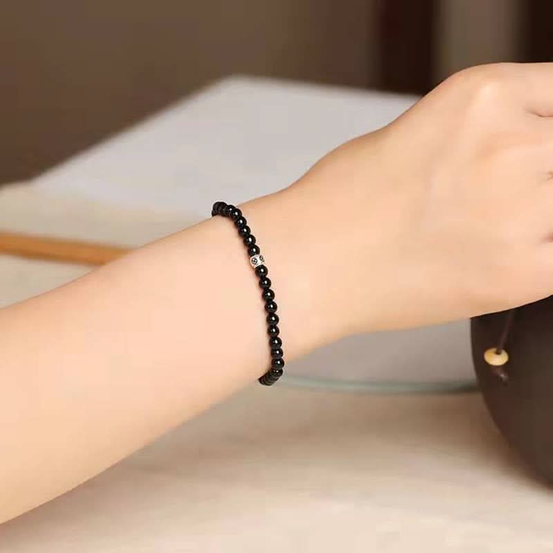 Obsidian Energy Beads Bracelet - Sphere Standouts