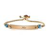Engraved Birthstone Bracelet - March - Aquamarine