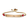 Engraved Birthstone Bracelet - July - Ruby