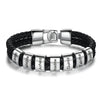 Personalized Leather Bracelet with Name Beads - Sphere Standouts