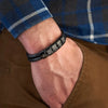 Personalized Leather Bracelet with Name Beads - Sphere Standouts