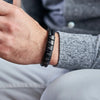 Personalized Leather Bracelet with Name Beads - Sphere Standouts