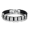 Personalized Leather Bracelet with Name Beads - Sphere Standouts