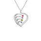Personalized Name Heart Necklace with Birthstone - Sphere Standouts