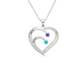 Personalized Name Heart Necklace with Birthstone - Sphere Standouts