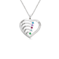 Personalized Name Heart Necklace with Birthstone - Sphere Standouts