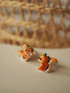 Playful Squirrel Stud Earrings - Sphere Standouts
