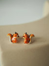 Playful Squirrel Stud Earrings - Sphere Standouts