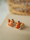 Playful Squirrel Stud Earrings - Sphere Standouts