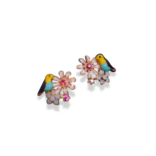 Daisy Bird Charm Earrings