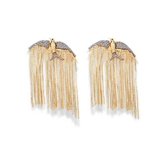 Golden Eagle Chain Earrings