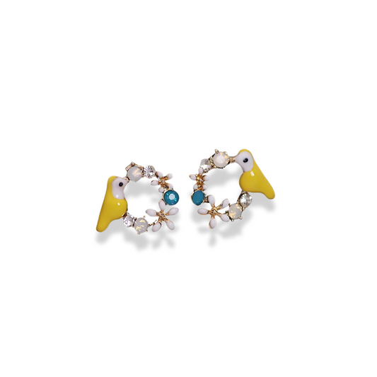 Yellow Bird Blossom Earrings