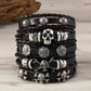 Punk Skull Leather Bracelet Set (5 in 1) - Sphere Standouts