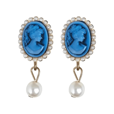Queen Head Portrait Dangle Earrings - Sphere Standouts