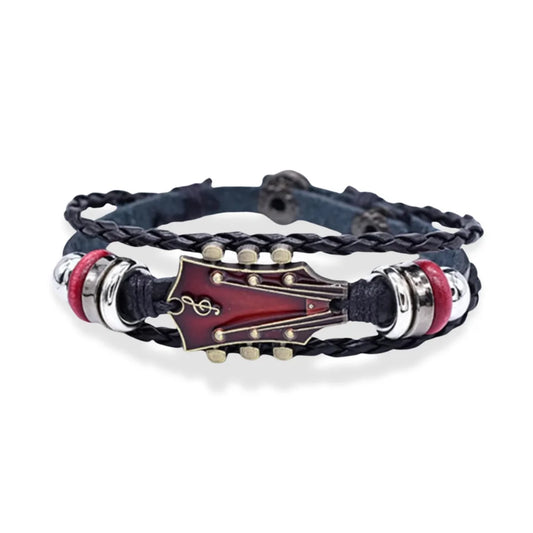 Guitar Braided Bracelet in Red — bracelet for women