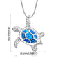 Blue Opal Turtle Necklace