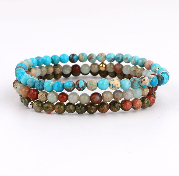 Soul of Sea and Stone – Bracelet Trio - Sphere Standouts