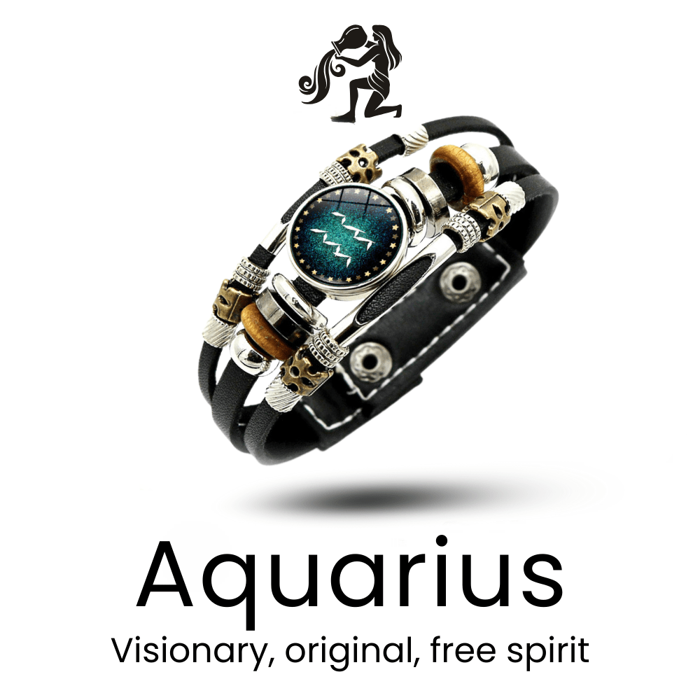 StarBorn Leather Zodiac Bracelet - Sphere Standouts