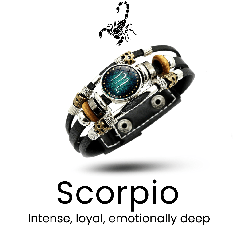 StarBorn Leather Zodiac Bracelet - Sphere Standouts