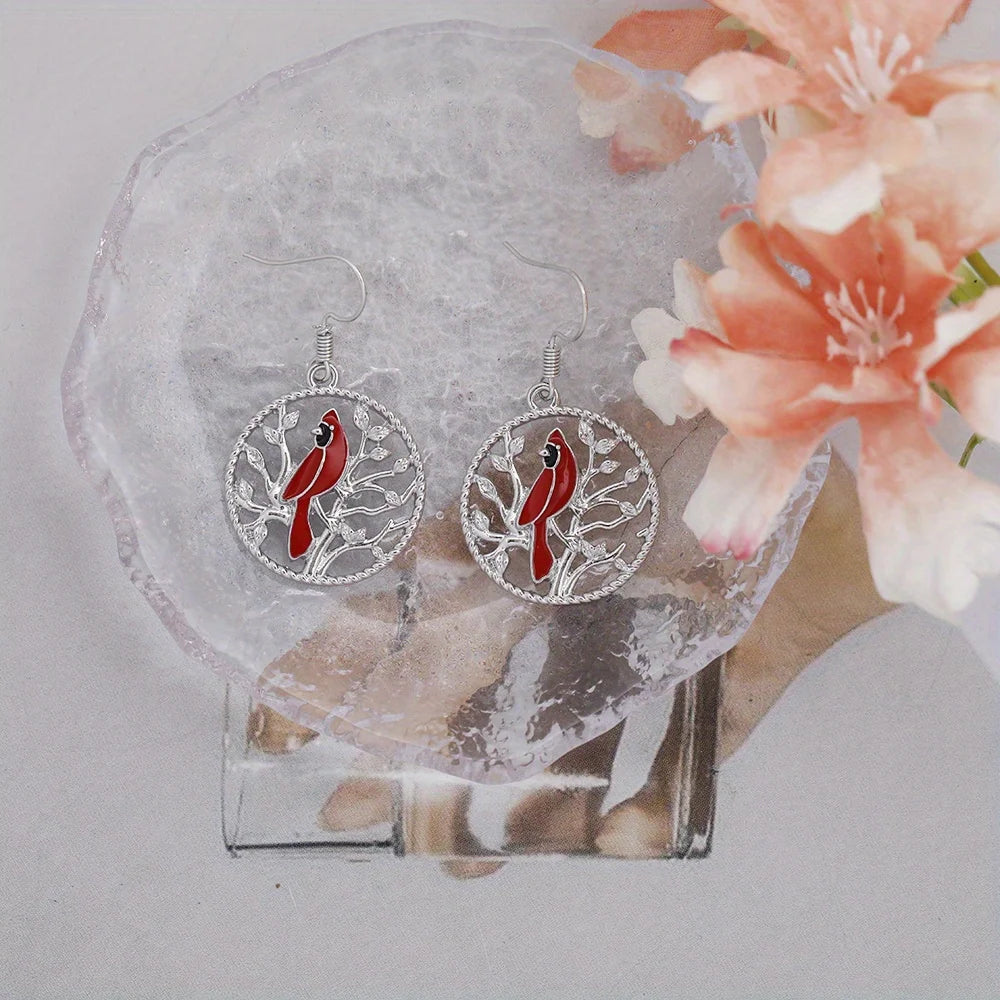 Cardinal Tree Earrings