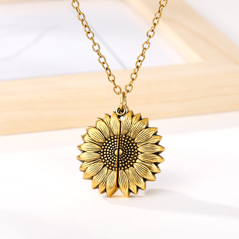 Sunflower Locket Necklace