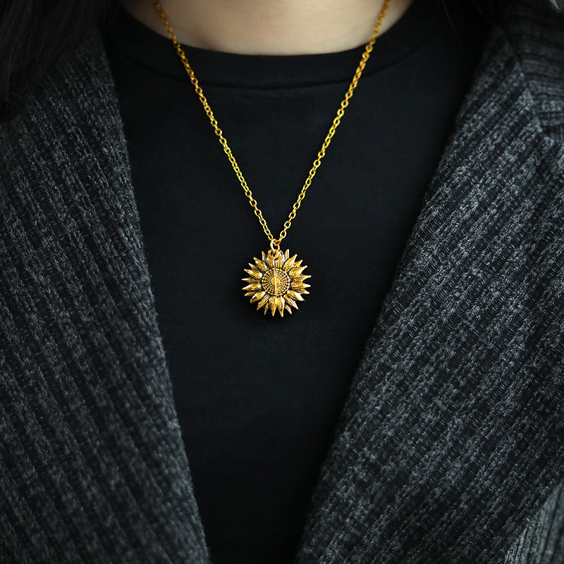 Sunflower Locket Necklace