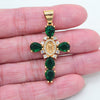 Radiant Cross Necklace in Green — necklace for women