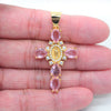 Radiant Cross Necklace in Pink — necklace for women