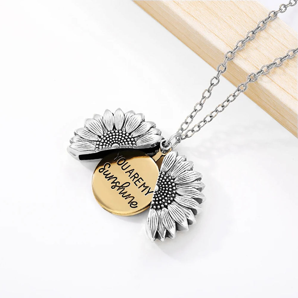 Sunflower Locket Necklace