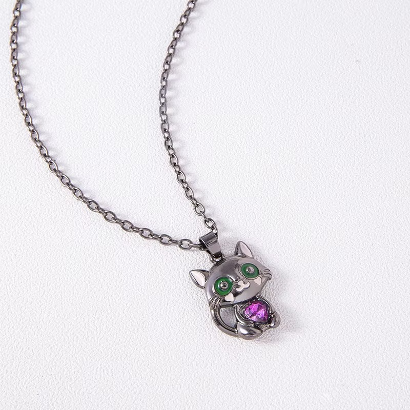 Whimsical Dreams Purple Heart Necklace — close-up detail view