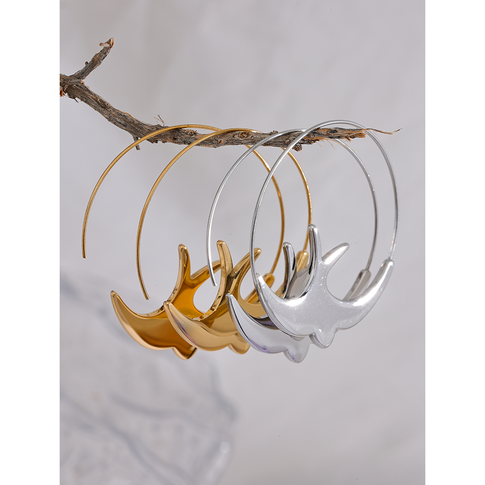 Bird Hoop Earrings