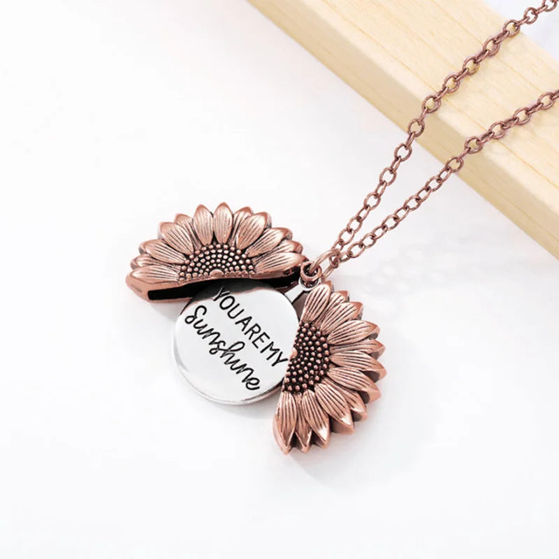 Sunflower Locket Necklace