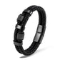 Titanium Steel Braided Leather Bracelet - Sphere Standouts